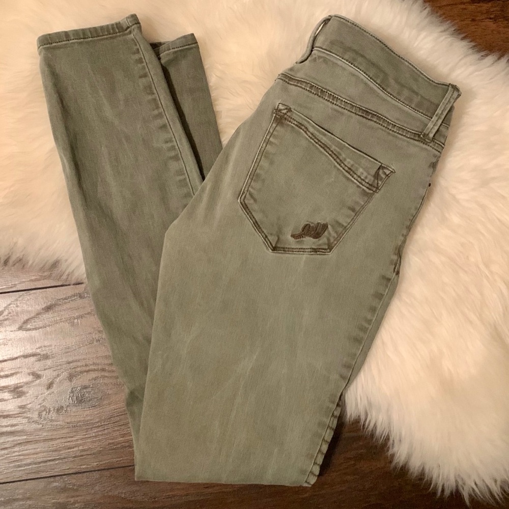 Express Olive Mid-Rise Jean Leggings